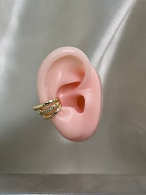 Ear Cuff - Triple Aro con Detalle de Cristal