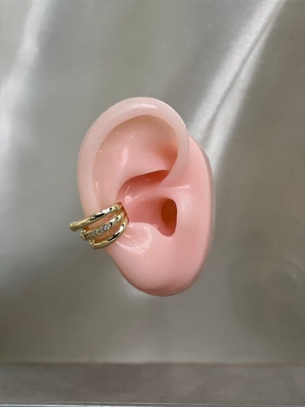 Ear Cuff - Triple Aro con Detalle de Cristal